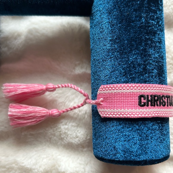 Christian Dior Woven Cotton J’Adior Friendship Adjustable Bracelet Pink OS - Picture 10 of 13